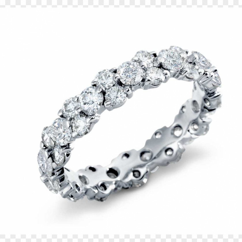 Platinum Ring Eternity Engagement Diamond Cut Wedding PNG