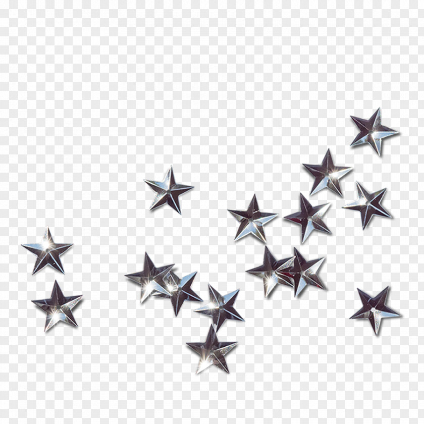 Star Decoration Silver Icon PNG