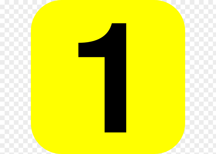 Number 1 Clip Art Yellow Image PNG