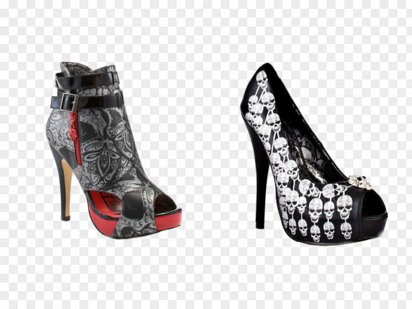 Skull Court Shoe High-heeled PNG