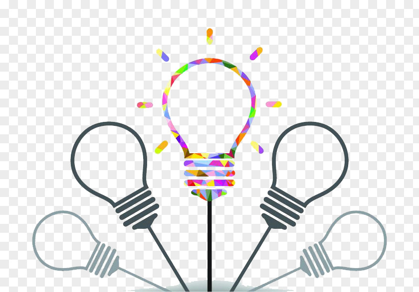 Colored Bulb Incandescent Light Creativity Idea PNG