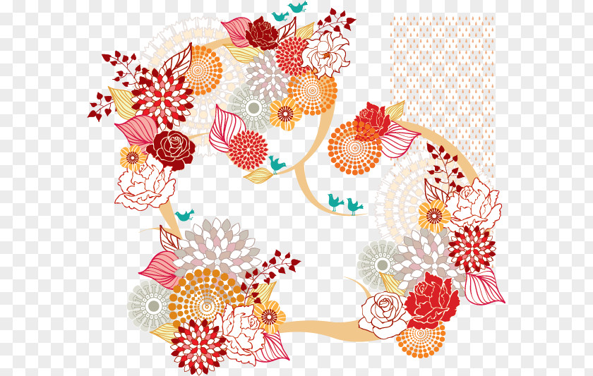 Color Geometric Flower Pattern Geometry PNG