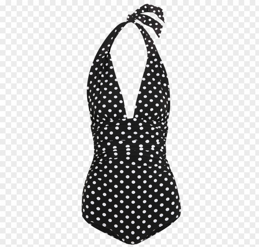 Dolce & Gabbana Swimsuit Polka Dot Dress Halterneck Ruffle PNG