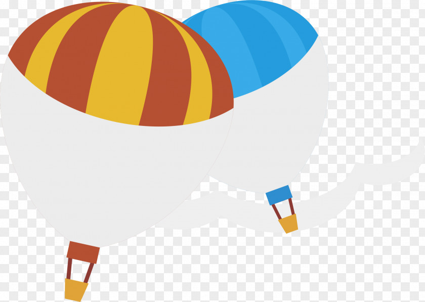 Hot Air Balloon Vector Element Yellow Clip Art PNG