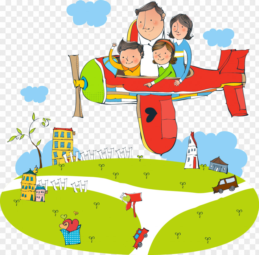 Red Plane Vector Airplane Cartoon Child PNG