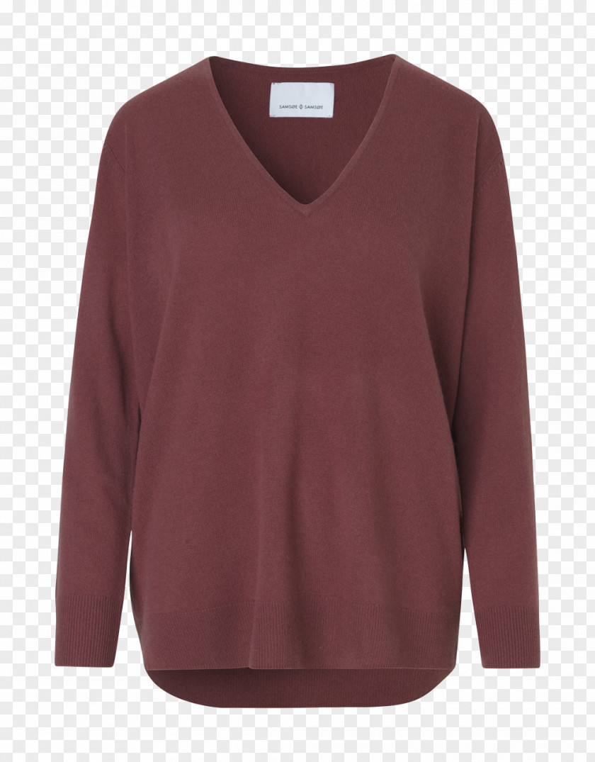 T-shirt Long-sleeved Sweater Maroon PNG
