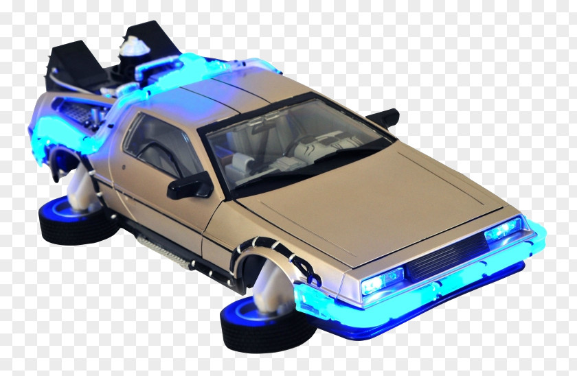 Back To The Future Delorean DeLorean Time Machine 2 Hover Electronic Vehicle Diamond Select Toys DMC-12 PNG