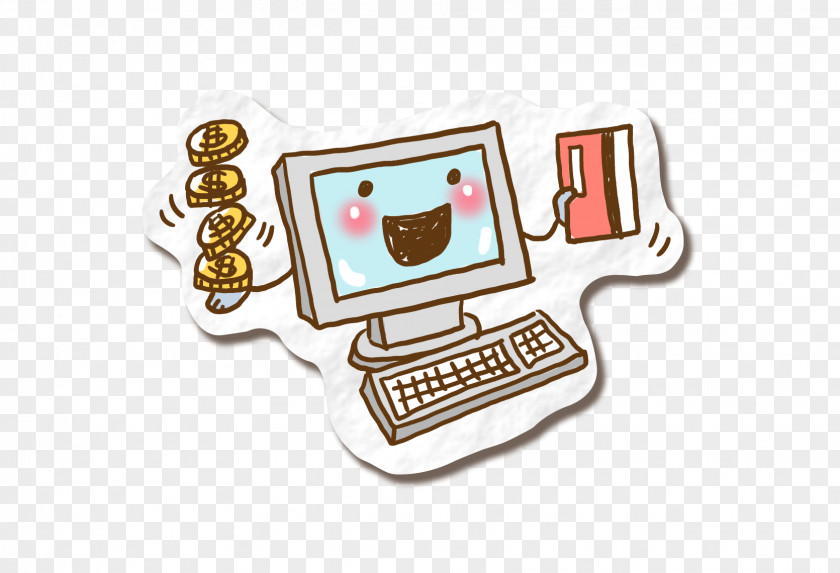 He Earned A Banknote Computer Keyboard Drawing Cartoon PNG