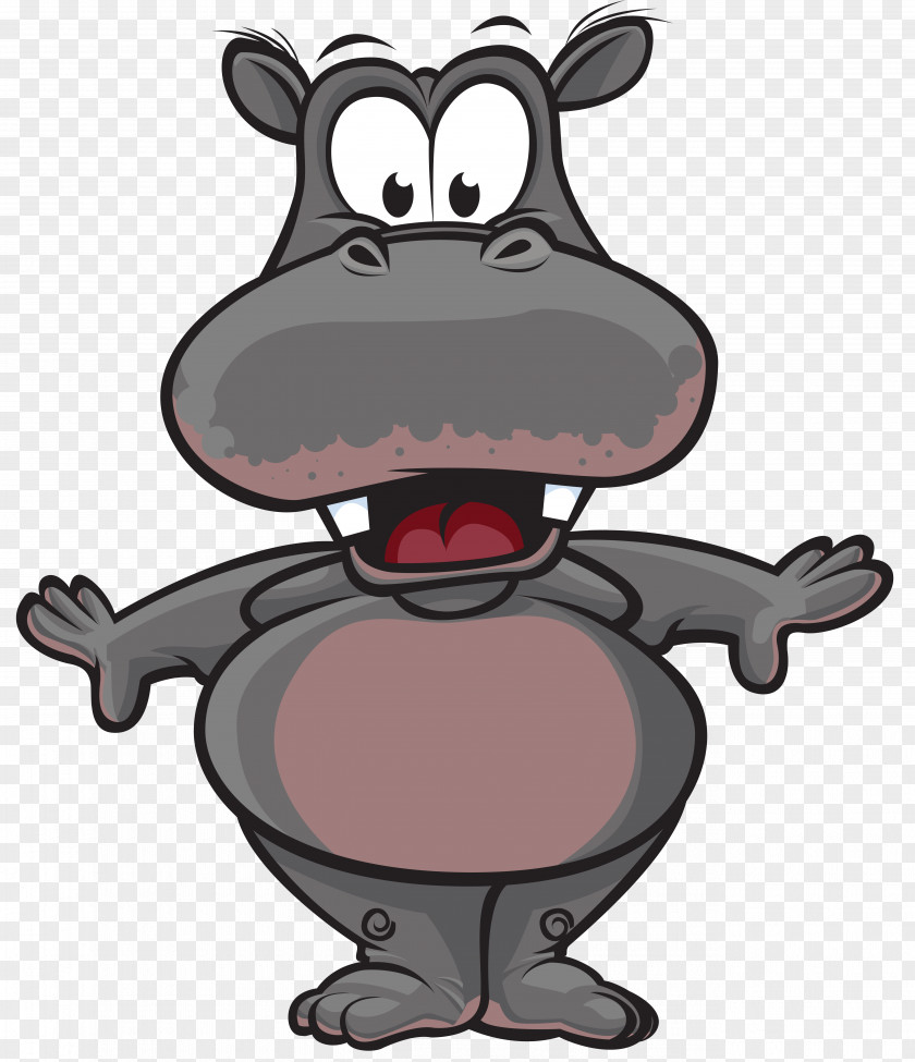 Hippo Cartoon Royalty-free Funny Animal Clip Art PNG