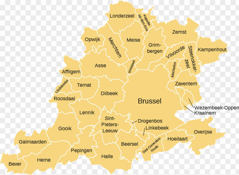 Map Halle-Vilvoorde Administrative Arrondissement Of Brussels-Capital City Brussels PNG