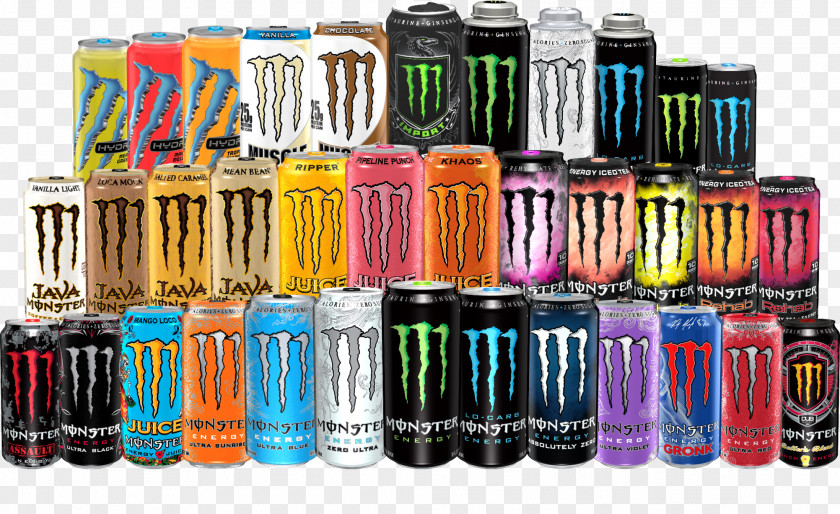 Monster Inc Energy Drink Juice Red Bull Flavor PNG