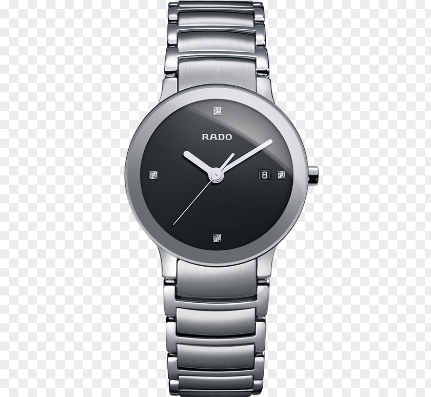 Titanium Ball Chain Rado Centrix Diamonds Quartz Watch Clock PNG