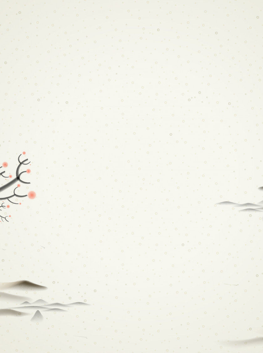Fresh And Elegant Chinese Ink Style Branches Landscape Snow Paper Drawing Download PNG