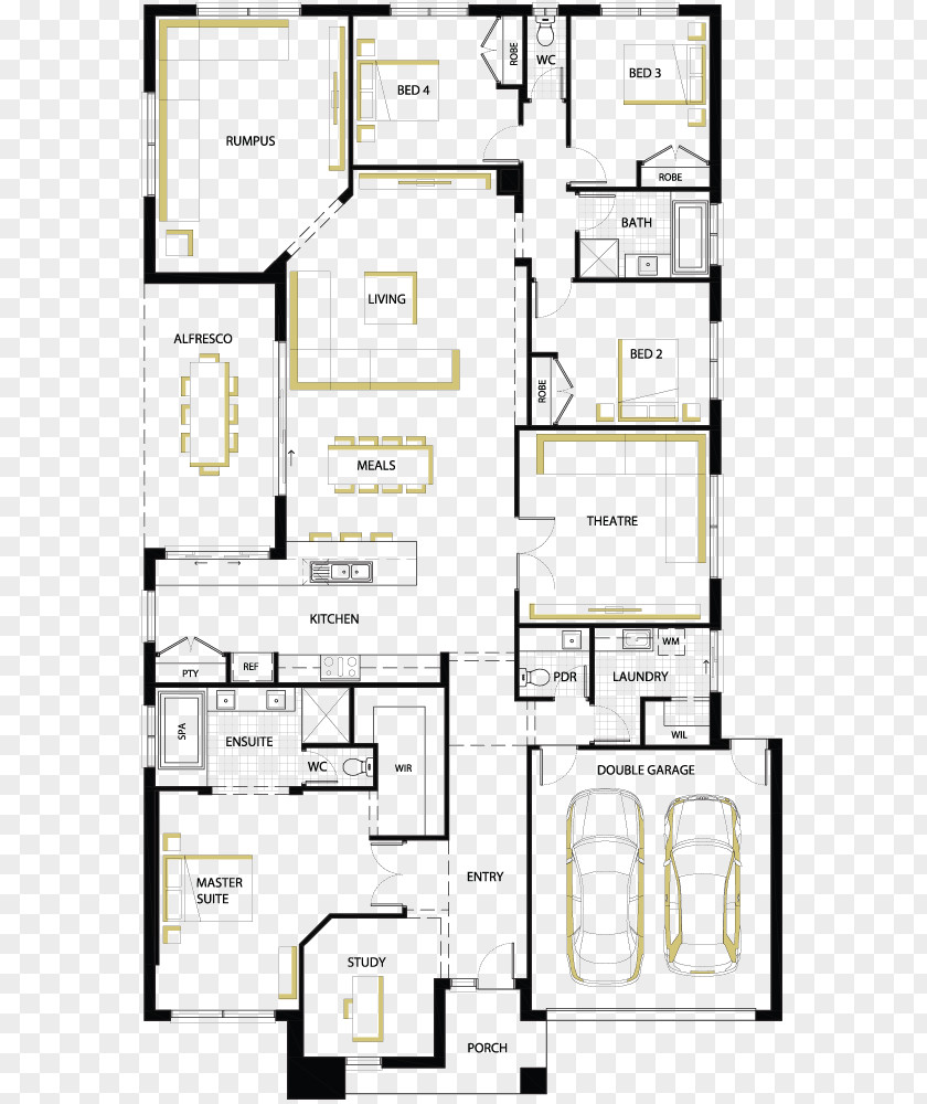 House Floor Plan Drawing PNG