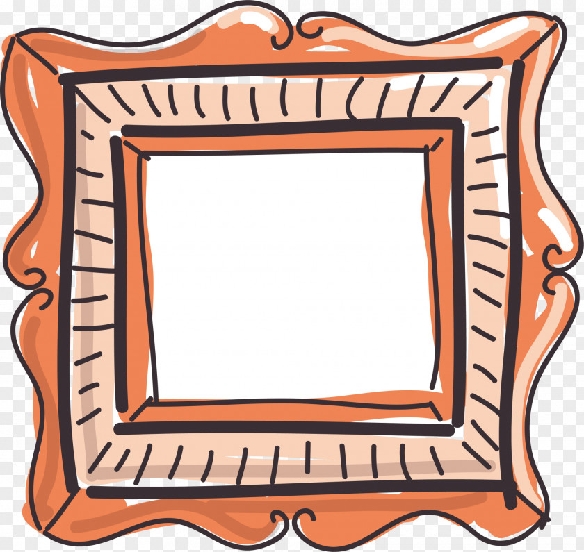 Orange Cartoon Picture Frame Painting Clip Art PNG