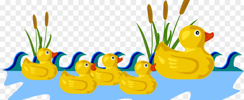 Small Yellow Duck Swimming Game Pond Clip Art PNG