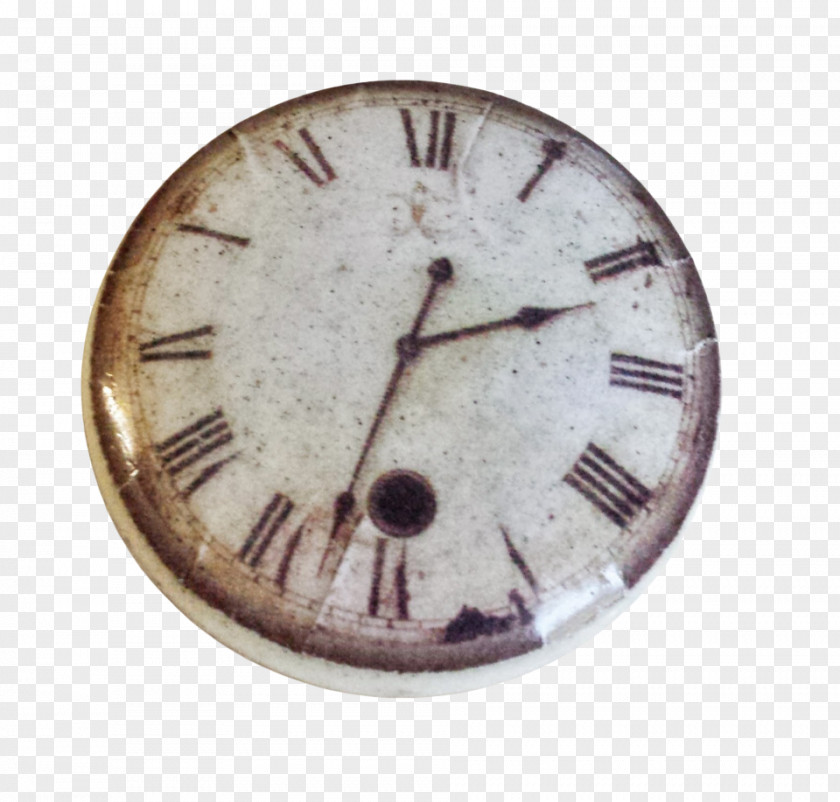 Vintage Clock Face Bordeaux Drawer Pull PNG