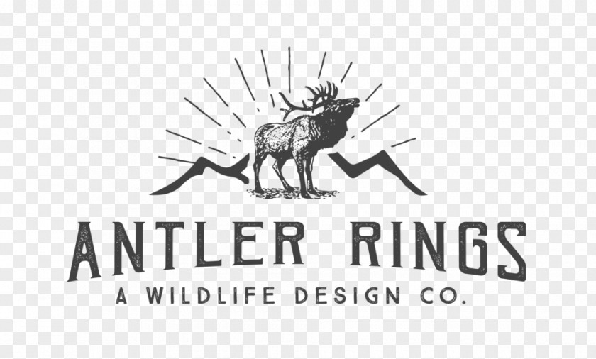 Antler Elk Deer Logo Ring PNG