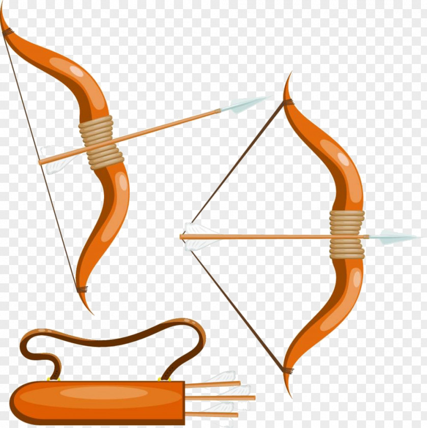 Cartoon Bow And Arrow Material Arc Quiver PNG