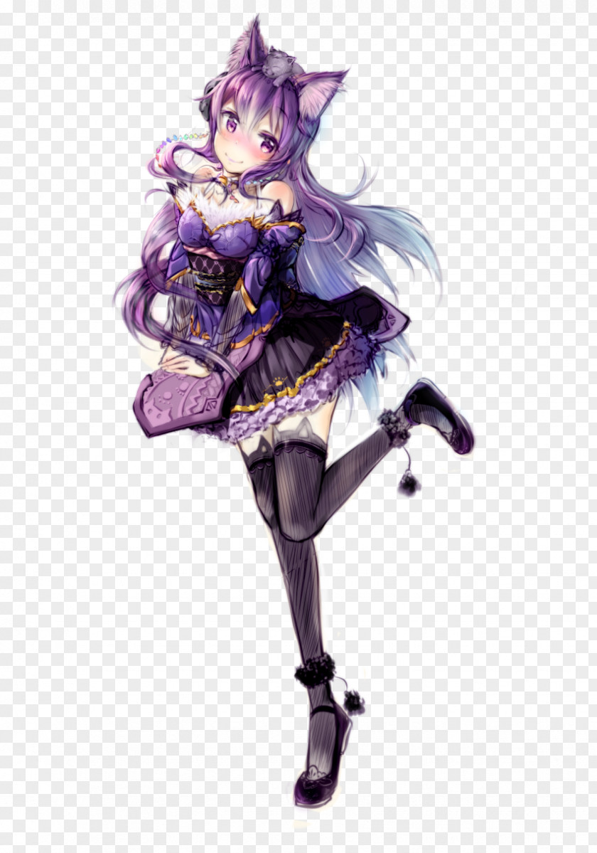 Cat Ears Costume Design Violet Purple Lilac PNG