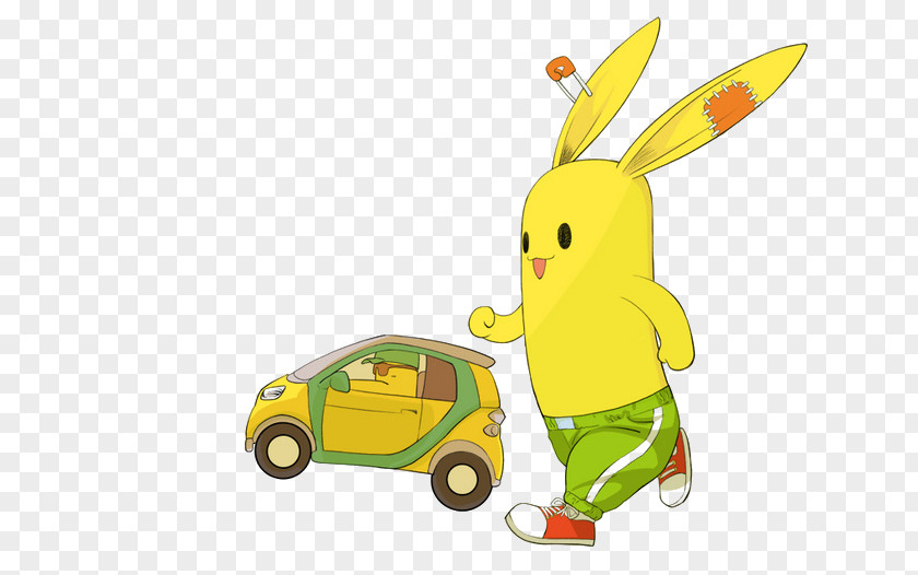 Cute Bunny Rabbit Cartoon Illustration PNG