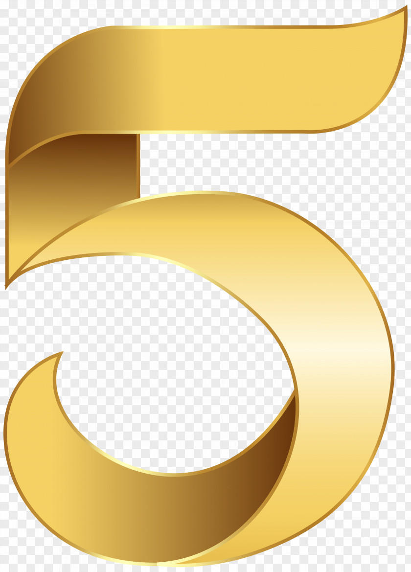 Golden Number Five Transparent Clip Art Image Blog PNG