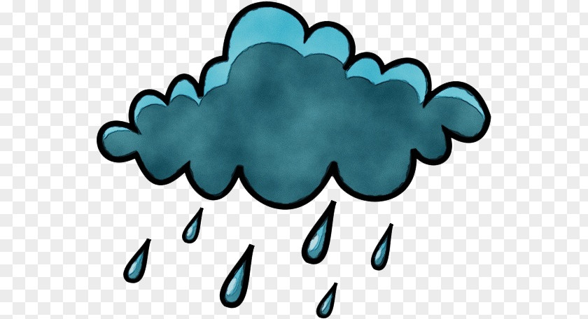 Teal Aqua Rain Cloud PNG