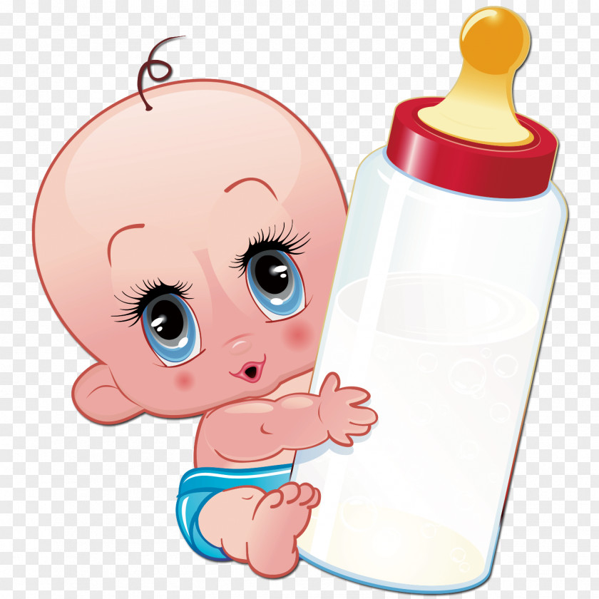 The Child Is Holding Bottle Baby Clip Art PNG