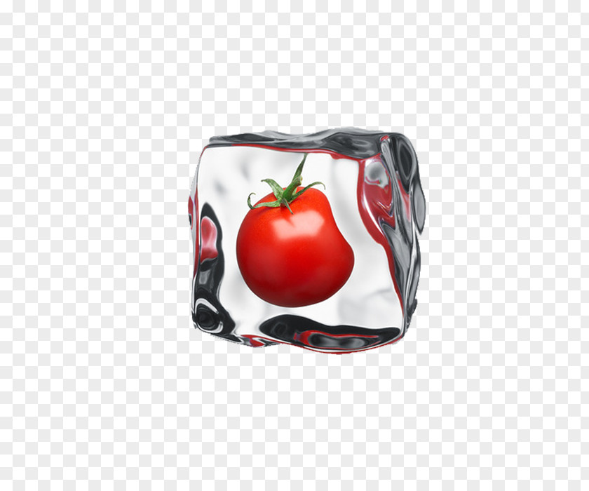 Ice Cubes In Tomato Organic Food Frozen Fruit Cube Strawberry PNG