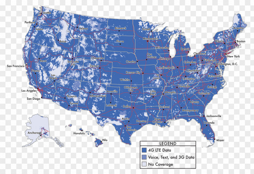Coverage Map Verizon Wireless Mobile Phones T-Mobile PNG