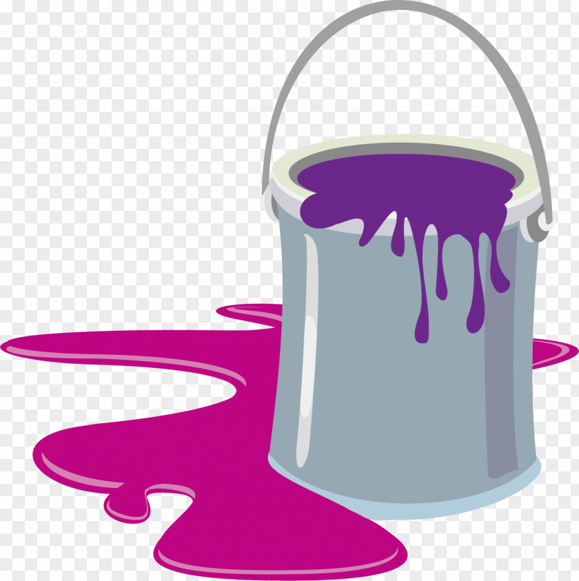 Creative Paint Bucket Cartoon Clip Art PNG