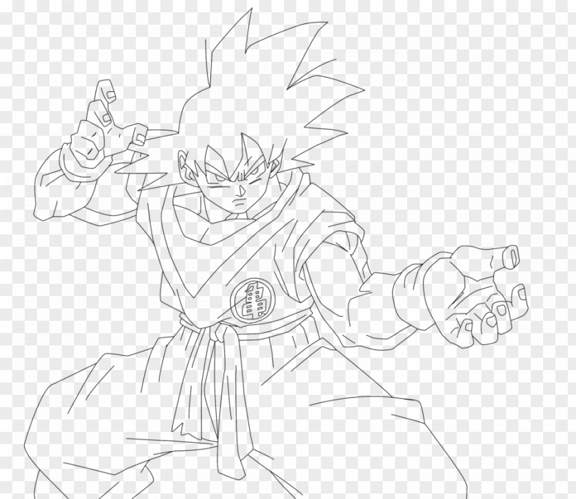 Goku Vegeta Line Art Dragon Ball Sketch PNG