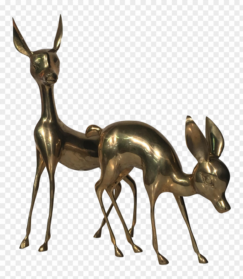 Fawn Bronze Sculpture Musk Deer Gazelle PNG