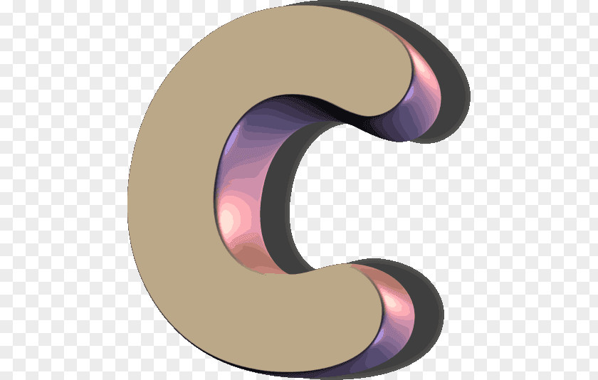 C Letter Three-dimensional Space Font PNG