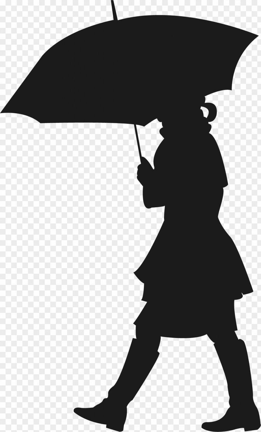 Pedestrians In The Rain Umbrellas Silhouette Wall Decal Sticker PNG