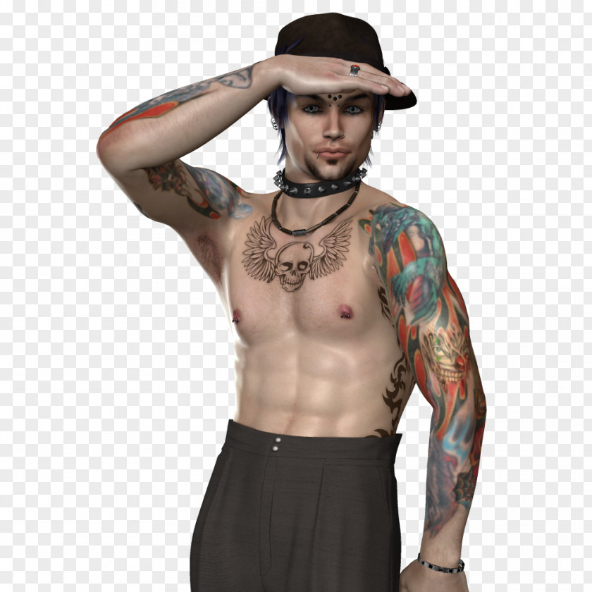 Tattoo Man Barechestedness Headgear PNG
