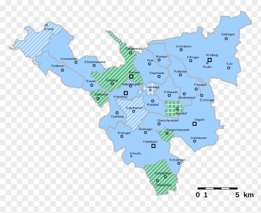 1800 Oberamt Nagold Calw Herrenberg Map PNG