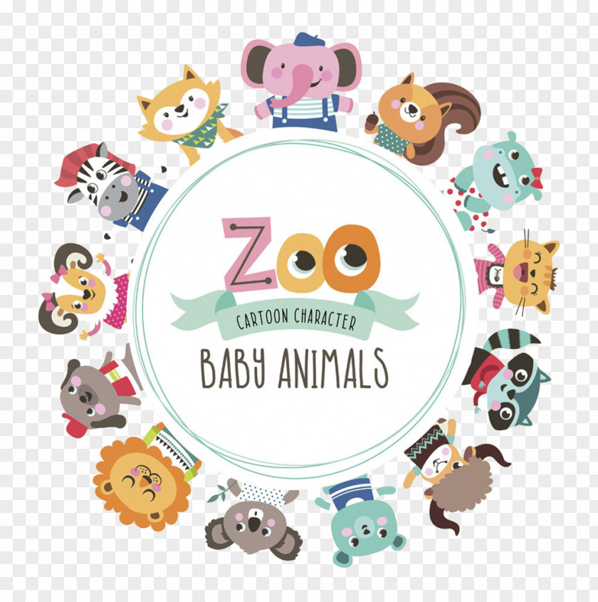 Cartoon Zoo Vector Material Birthday Illustration PNG