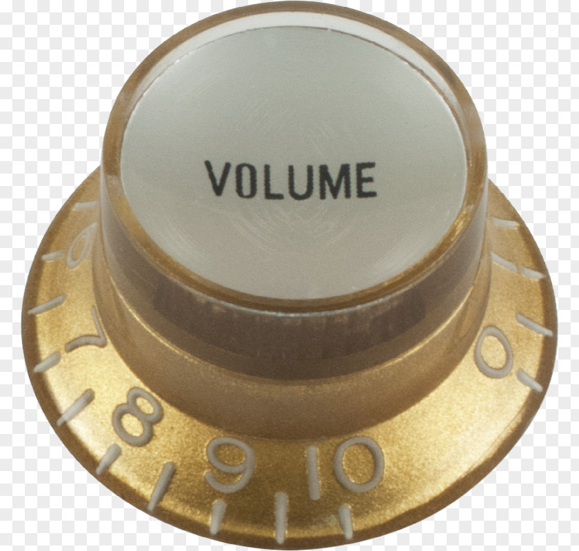 Guitar Volume Knob 01504 Top Hat Cap Gold Material PNG