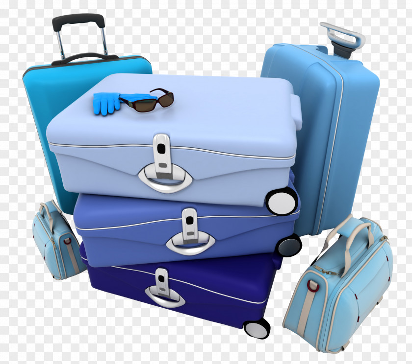 A Bunch Of Luggage Suitcase Travel Baggage PNG