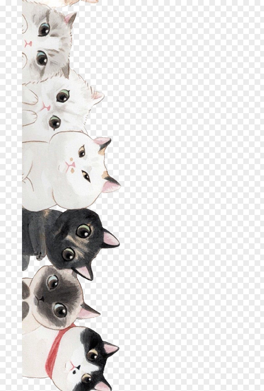 Cartoon Cat Kitten Wallpaper PNG