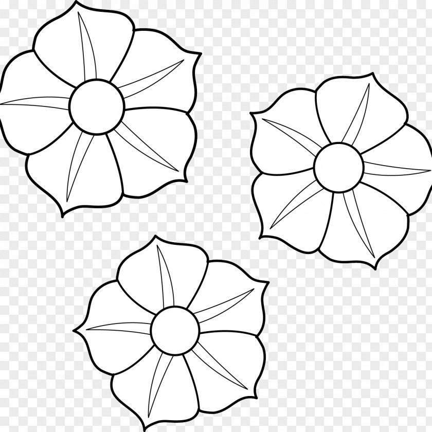 Flower Drawing Line Art Coloring Book PNG