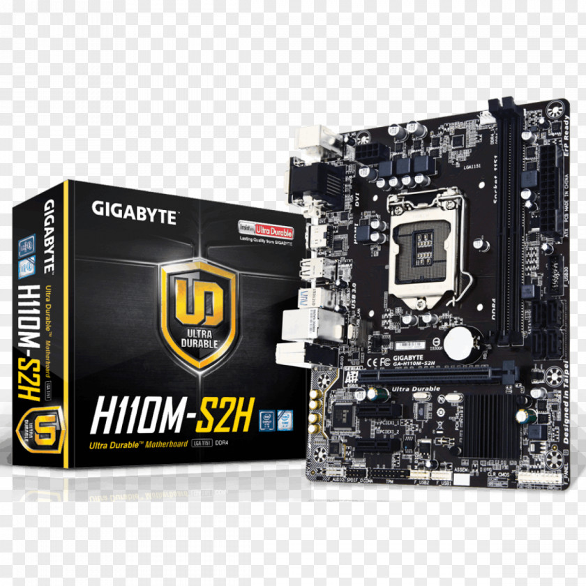 Intel Motherboard LGA 1151 MicroATX GIGABYTE GA-H110M-S2H PNG