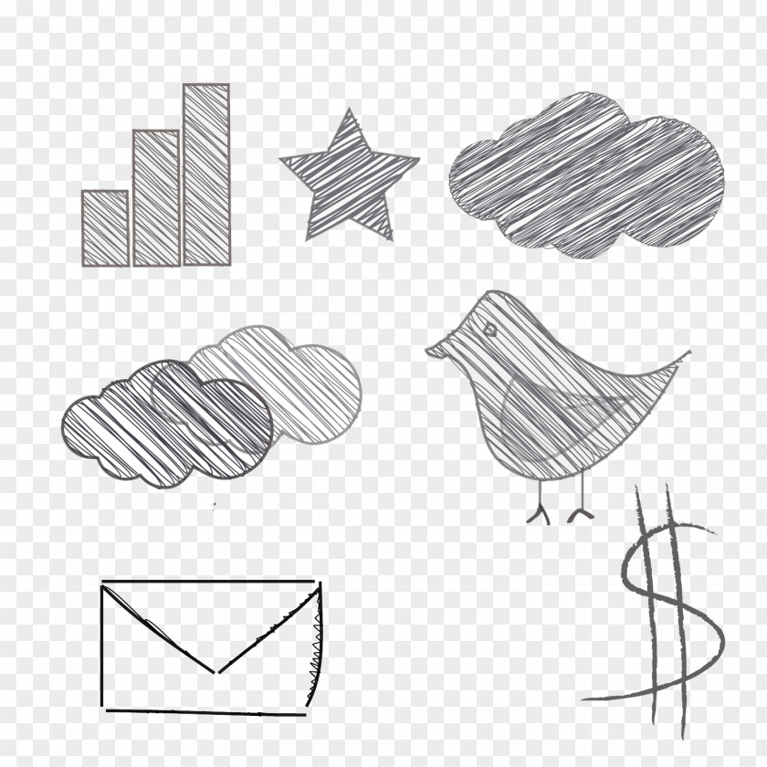 Pencil Hand Painted Modern Technology Elements PNG