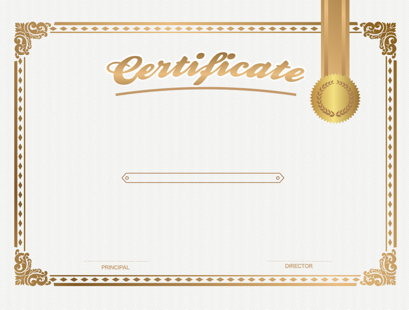White Certificate Template Image Academic Certification Euclidean Vector Graphics PNG