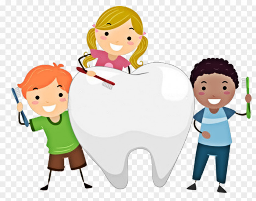 Cartoon Three Children And Teeth Pediatric Dentistry Dental Public Health Child PNG