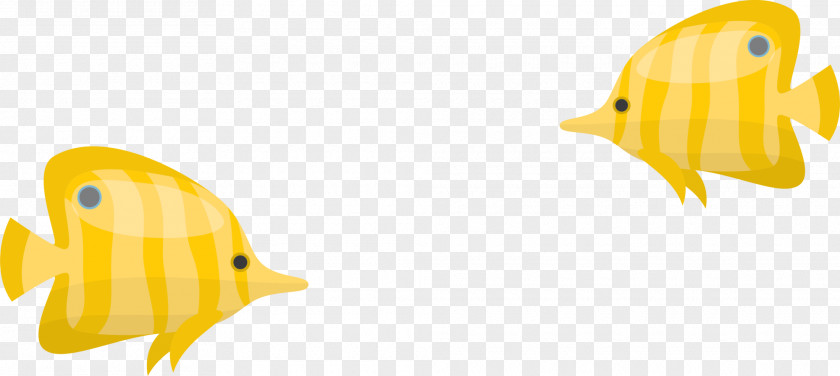 Yellow Cartoon Fish Beak Water Bird Illustration PNG