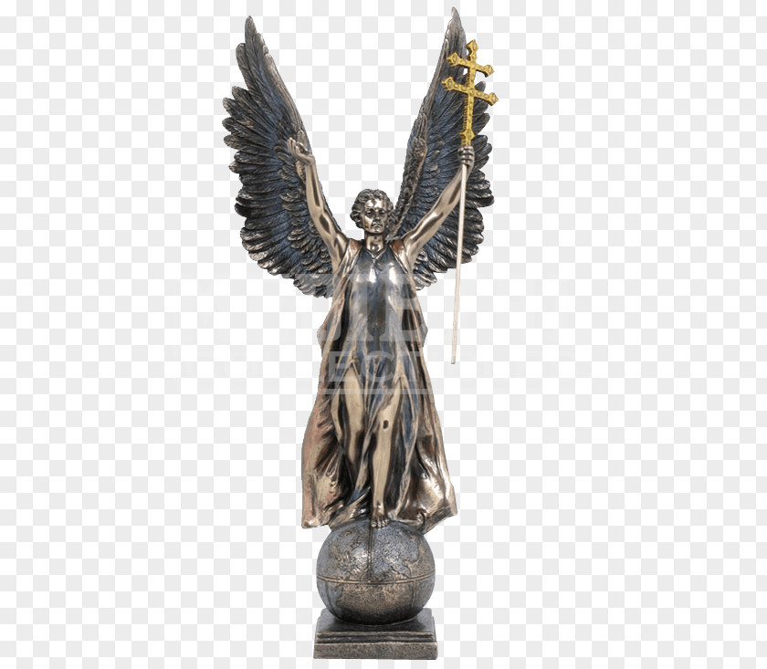 Angel Gabriel Michael Bronze Sculpture Statue Figurine PNG