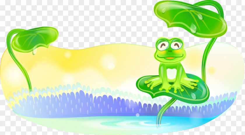 Frog Lotus Leaf Element Vector Diagram Cartoon Clip Art PNG