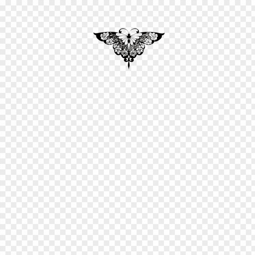 Butterfly Black White Font PNG